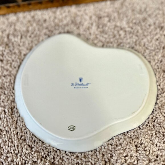 D. Porthault Trefles Blue Clover Limoges Porcelain Plate - Picture 3 of 3